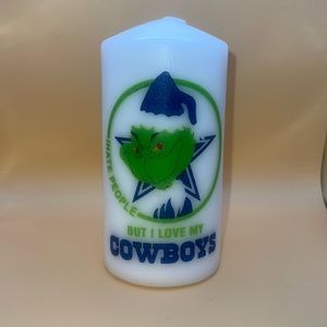 Cowboys Christmas candle